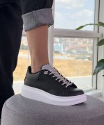 Passion Siyah Beyaz Taşlı Kadın Sneakers Siyah Beyaz