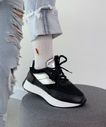 Tokyo Siyah Beyaz Bağcıklı Spor Ayakkabı Siyah Beyaz